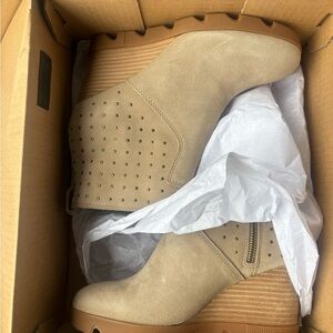 Sorel Joan Uptown Bootie Stud Ankle Booties - Neutral Suede